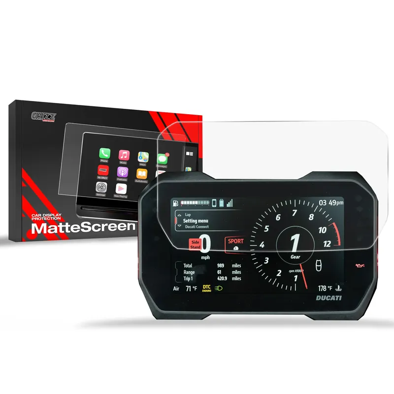 Ducati Multistrada V4 Pikes Peak 7" GRIZZ Skærmbeskyttelse 2024 Mat | Sikker betaling