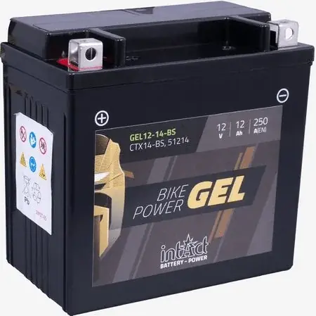 Stærkt tilbud | Intact - 12V 12Ah 250A Gelbatteri - IG CT14B-4