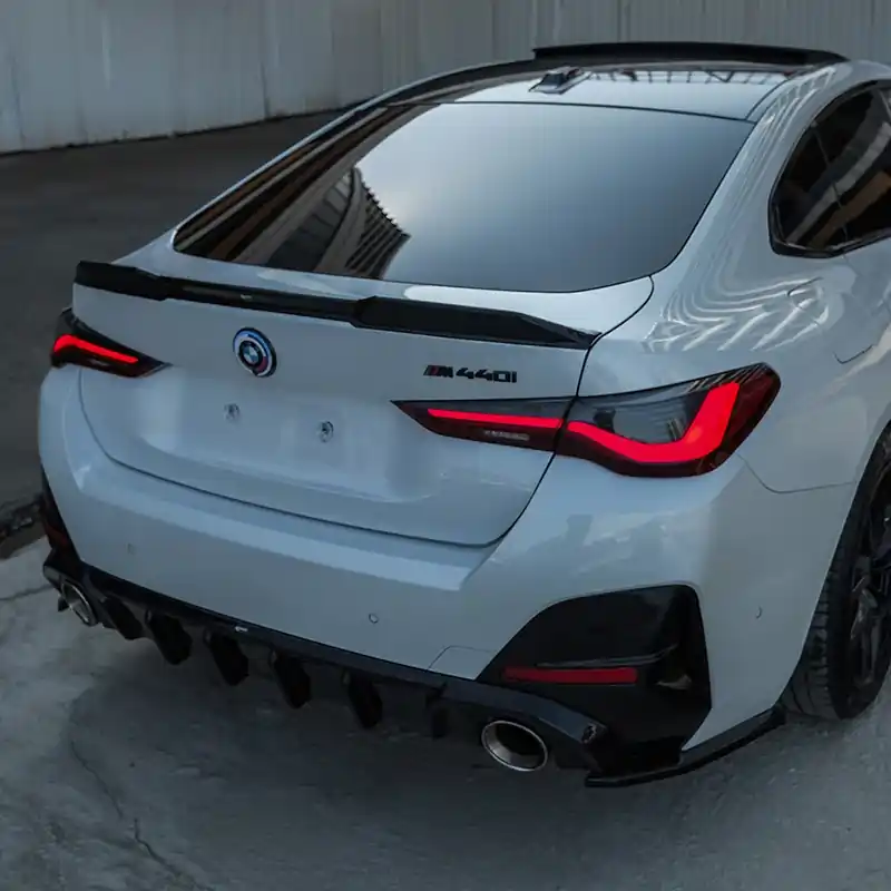 Premium kvalitet - OneWay, Bagagerumsspoiler, Glossy Sort, Passer til BMW i4 G26 M-Pack / 4-Series G26 M-Pack/M440i 2021-