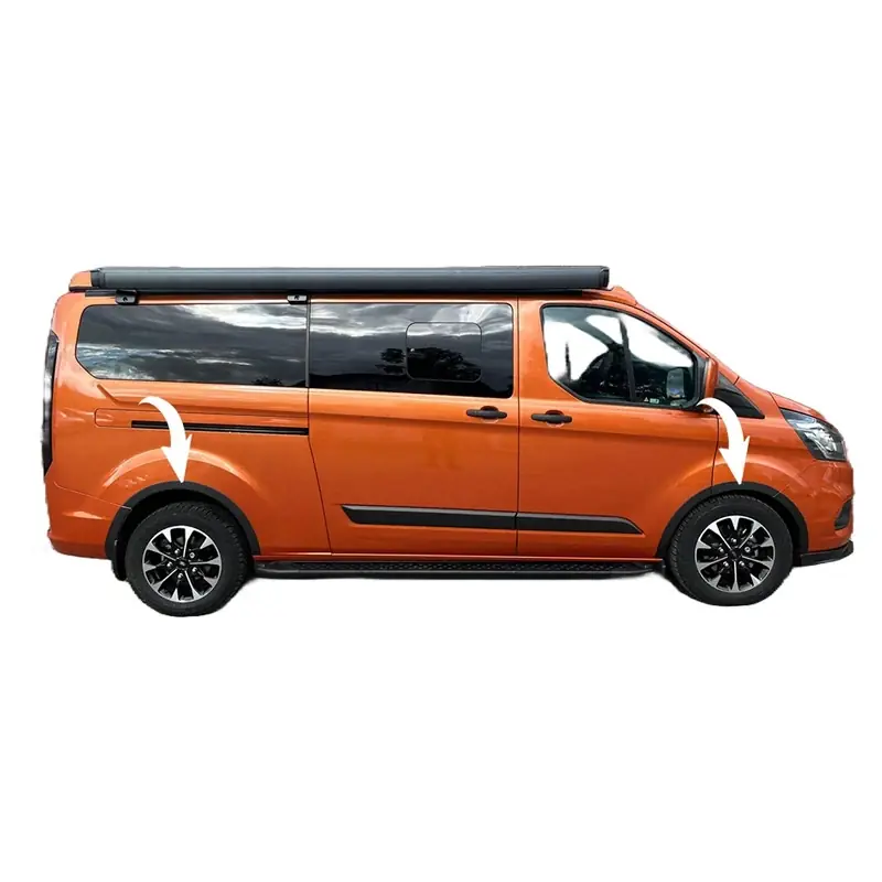 Nytilføjet | OneWay, Skærmkanter, Mat Sort, Passer til Ford Transit Custom MK1 Facelift (2018-2023), ‘10 dele‘