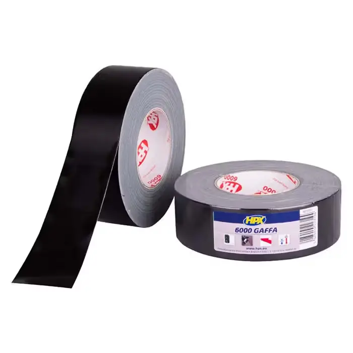 HPX Gaffa 6000 tape sort, 38mm x 50m - Premium kvalitet
