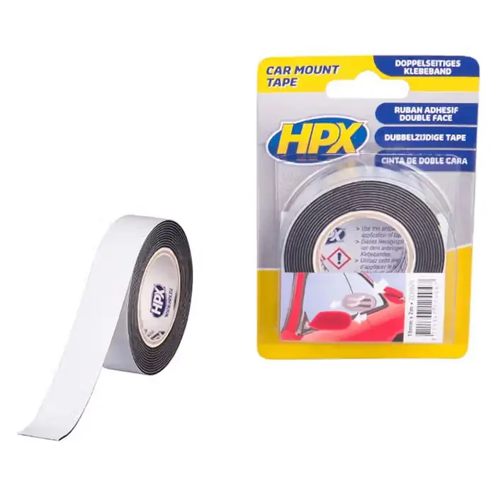 HPX HPX dobbeltklæbende tape sort 19mm x 2m - Sidste mulighed